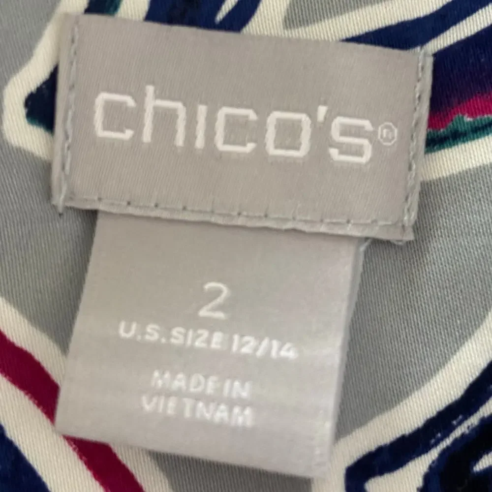 Chico's Long Sleeve Shirt Women's Size 2 Large Satin Sand‎ Wash Casual Button Up